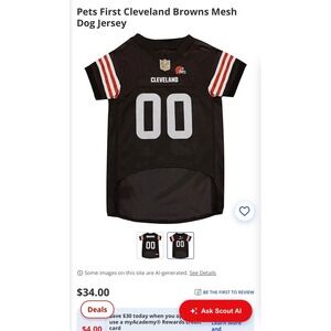Cleveland‎ browns dog jersey size  X large brown